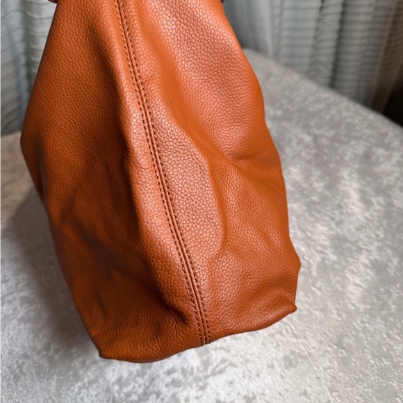 Joy Mangano Tan Leather Tote with Gold Accent - Picture 7 of 11